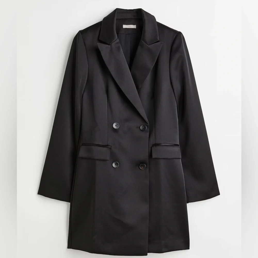 H&M Black Double-Breasted Coat Dress - Picture 1 of 10